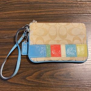 Vintage Coach multi colored wristlet